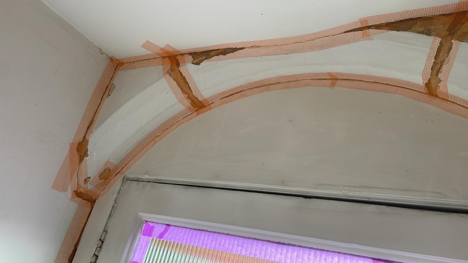 Before - Interior, Archway, Cracks, Taping